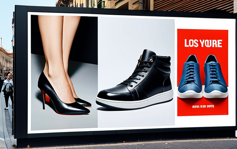 **Personalized Marketing:** A split-screen image. On one side, a generic, cluttered billboard advertisement. On the other, a sleek, modern smartphone displaying a targeted ad for a specific pair of stylish Italian shoes, based on browsing history.