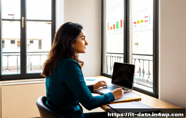 Home 12 빅데이터 분석 프레임워크에서의 사용자 경험 개선 - Photorealistic Italian data analyst in a bright Milan office, comfortably using a clean intuitive an...