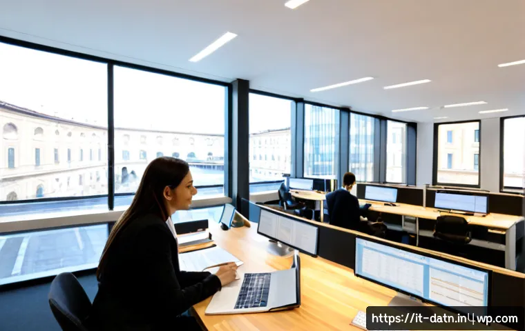 Home 16 하둡과 스파크 비교 분석 - Photorealistic modern Italian technology office in Milan, clear side-by-side data processing compari...